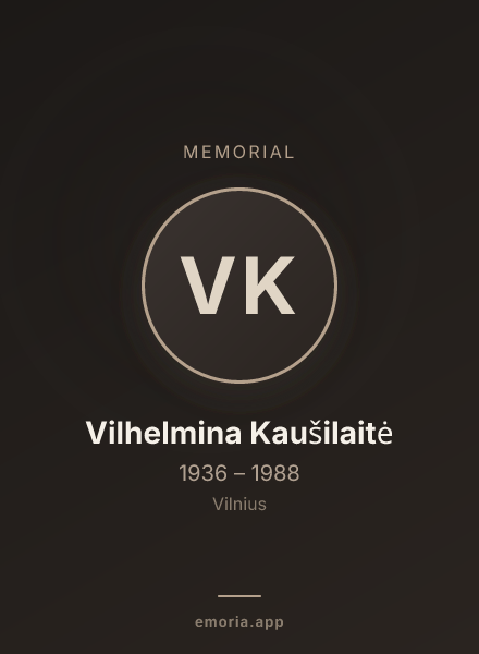 Memorial portrait of Vilhelmina Kaušilaitė