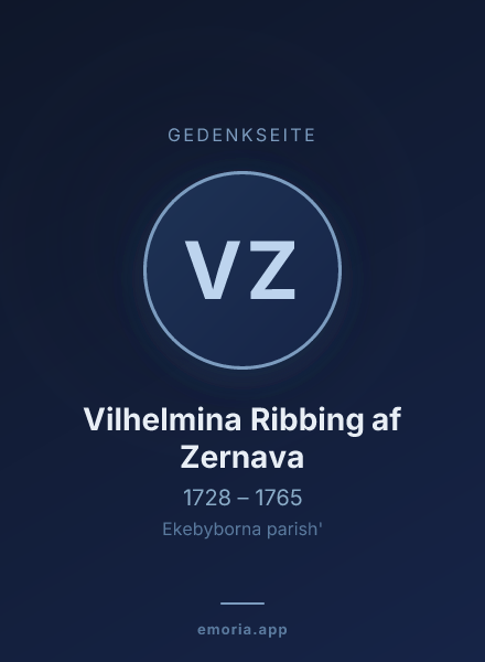 Gedenkportrait von Vilhelmina Ribbing af Zernava