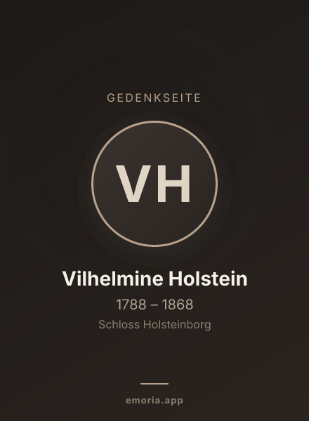 Gedenkportrait von Vilhelmine Holstein