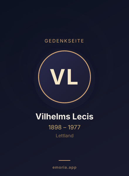 Gedenkportrait von Vilhelms Lecis