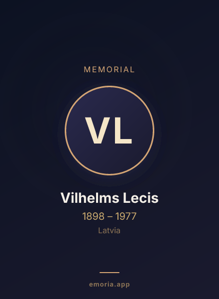 Memorial portrait of Vilhelms Lecis