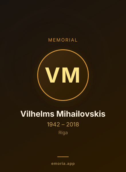 Memorial portrait of Vilhelms Mihailovskis