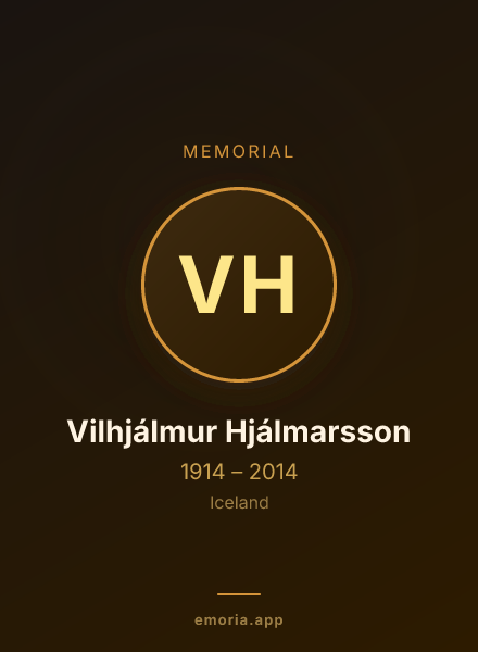 Memorial portrait of Vilhjálmur Hjálmarsson