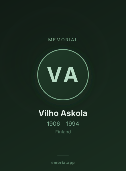 Memorial portrait of Vilho Askola