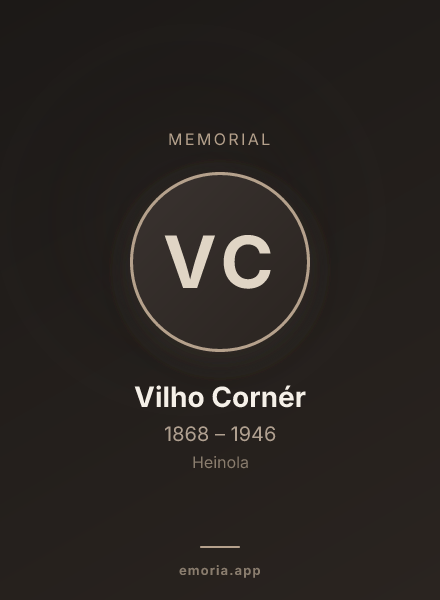 Memorial portrait of Vilho Cornér