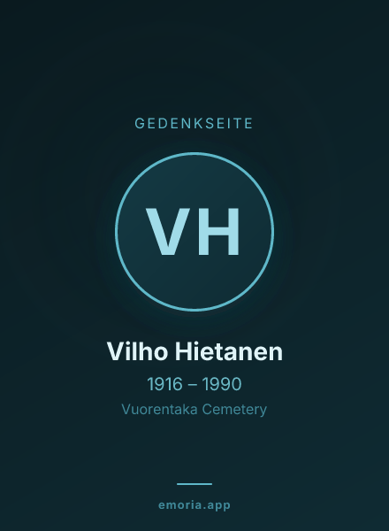 Gedenkportrait von Vilho Hietanen