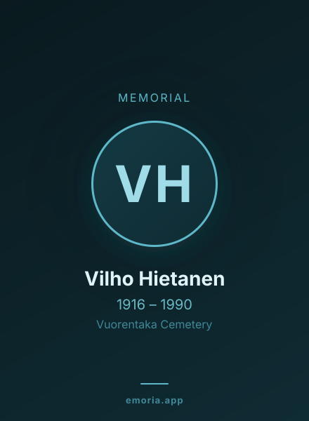 Memorial portrait of Vilho Hietanen