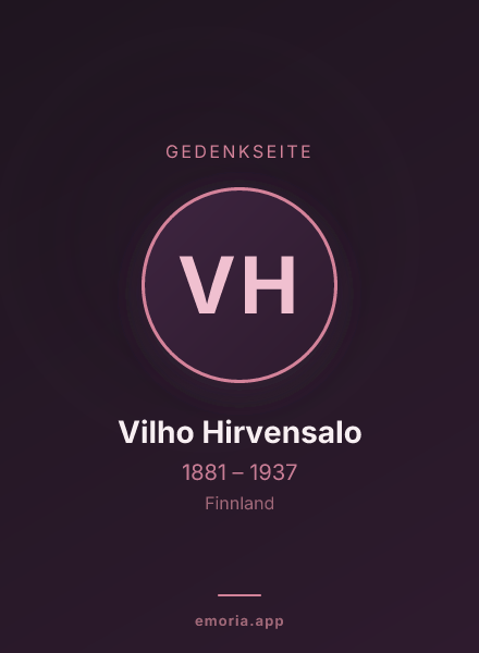 Gedenkportrait von Vilho Hirvensalo