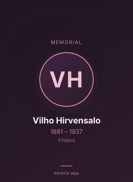 Memorial portrait of Vilho Hirvensalo