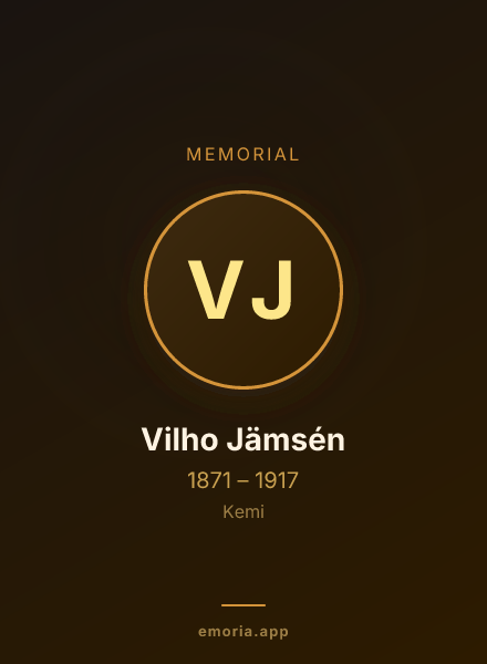 Memorial portrait of Vilho Jämsén
