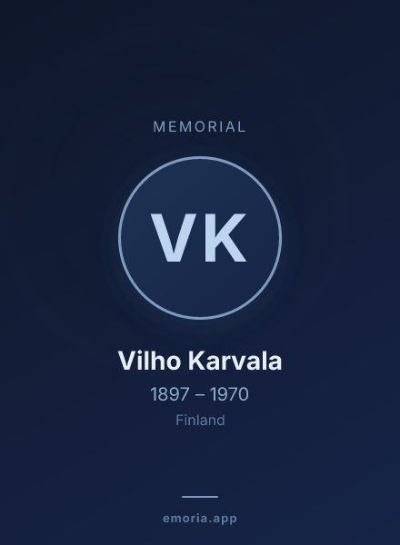 Memorial portrait of Vilho Karvala
