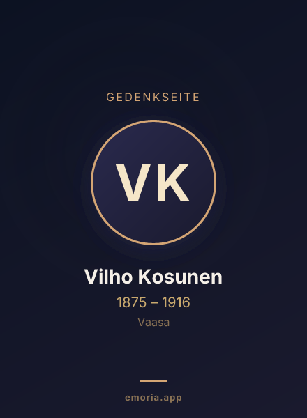 Gedenkportrait von Vilho Kosunen