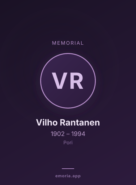 Memorial portrait of Vilho Rantanen