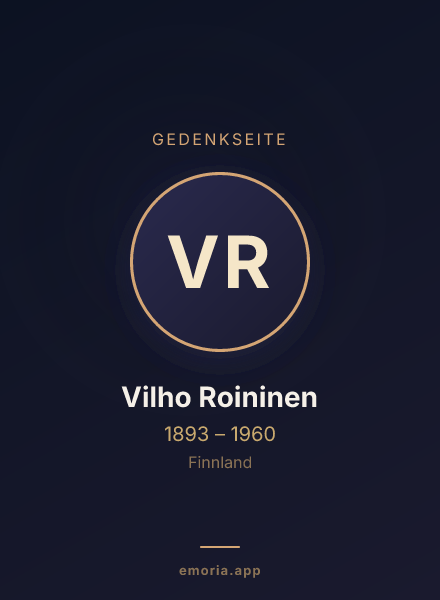 Gedenkportrait von Vilho Roininen