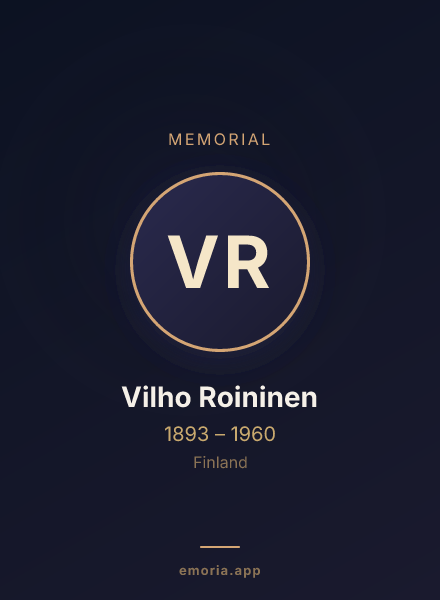 Memorial portrait of Vilho Roininen