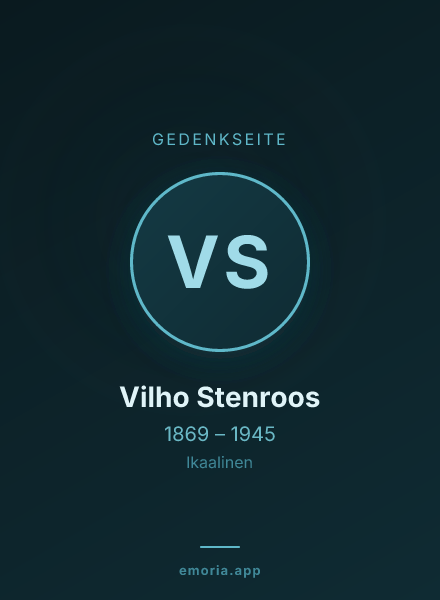 Gedenkportrait von Vilho Stenroos