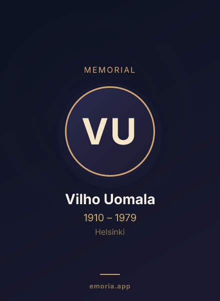 Memorial portrait of Vilho Uomala
