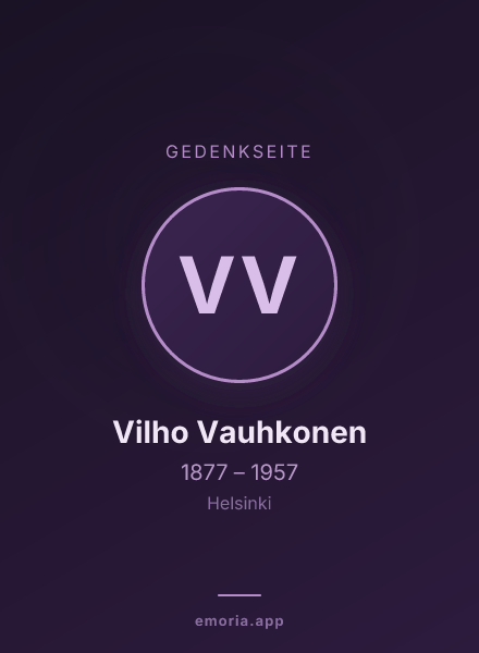 Gedenkportrait von Vilho Vauhkonen