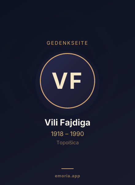 Gedenkportrait von Vili Fajdiga