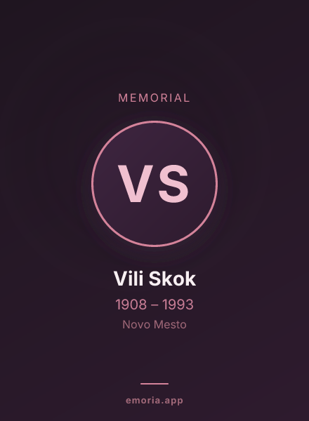 Memorial portrait of Vili Skok
