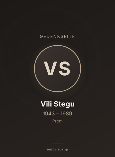 Gedenkportrait von Vili Stegu