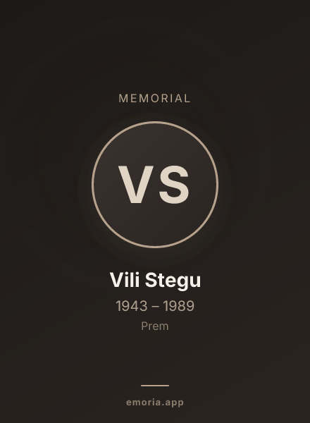 Memorial portrait of Vili Stegu