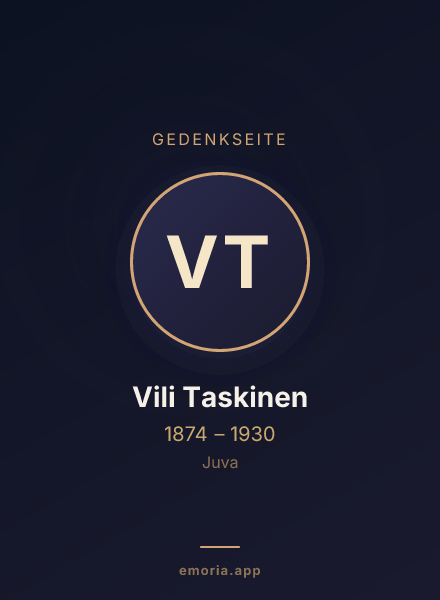 Gedenkportrait von Vili Taskinen