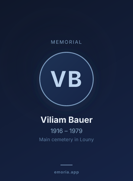 Memorial portrait of Viliam Bauer
