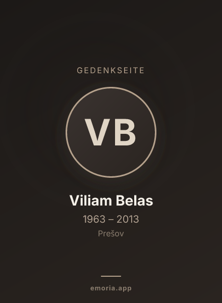 Gedenkportrait von Viliam Belas