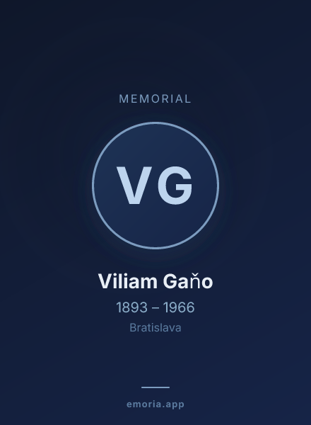 Memorial portrait of Viliam Gaňo