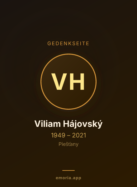 Gedenkportrait von Viliam Hájovský