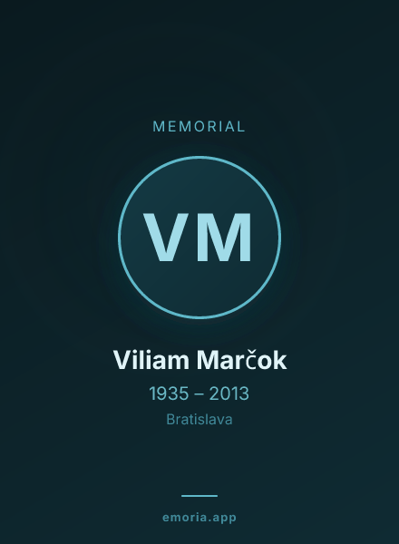 Memorial portrait of Viliam Marčok
