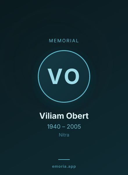 Memorial portrait of Viliam Obert
