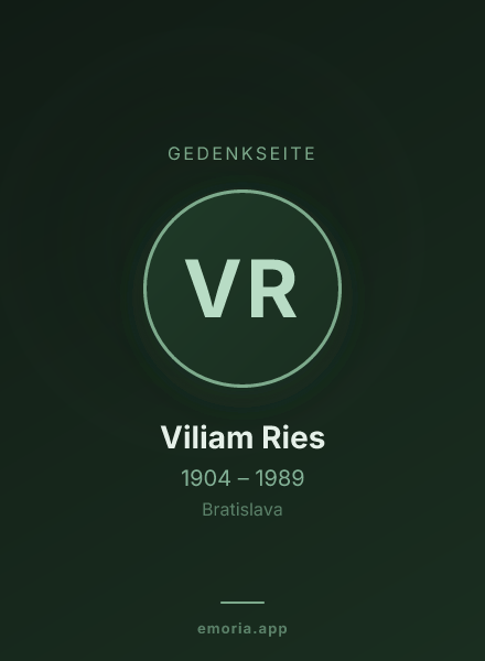 Gedenkportrait von Viliam Ries