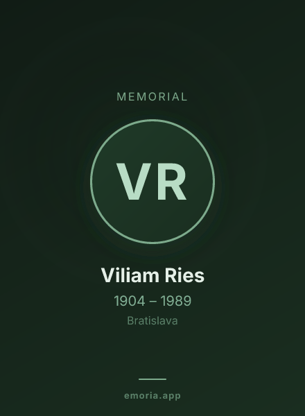 Memorial portrait of Viliam Ries