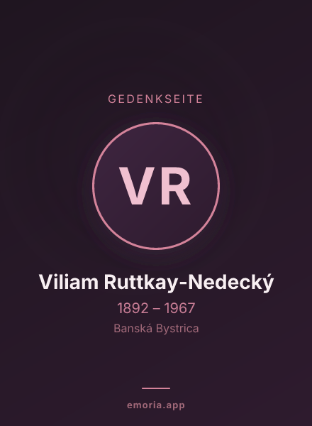 Gedenkportrait von Viliam Ruttkay-Nedecký