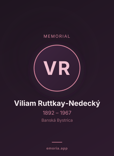 Memorial portrait of Viliam Ruttkay-Nedecký