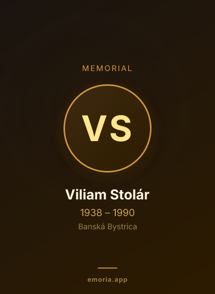 Memorial portrait of Viliam Stolár