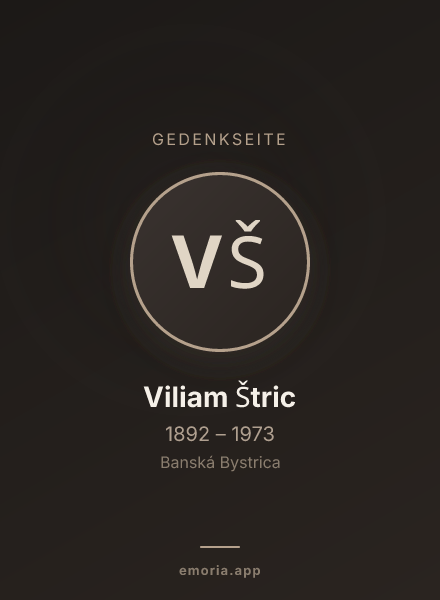 Gedenkportrait von Viliam Štric