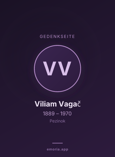 Gedenkportrait von Viliam Vagač