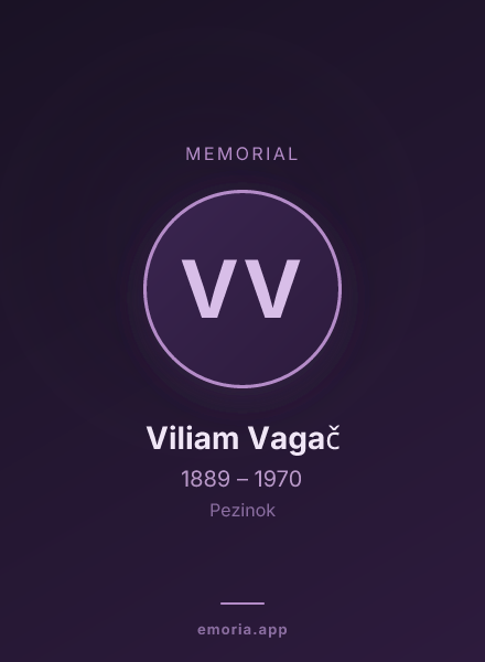 Memorial portrait of Viliam Vagač