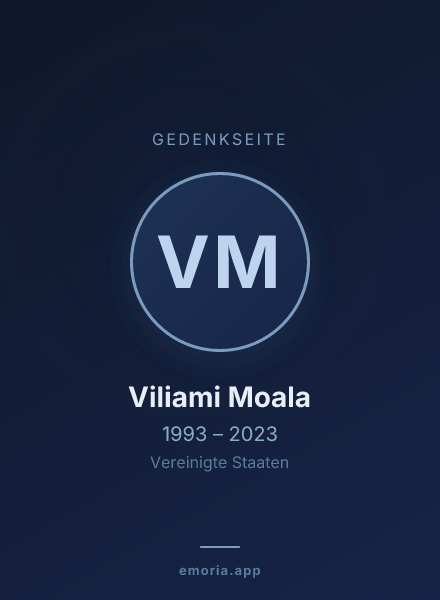 Gedenkportrait von Viliami Moala