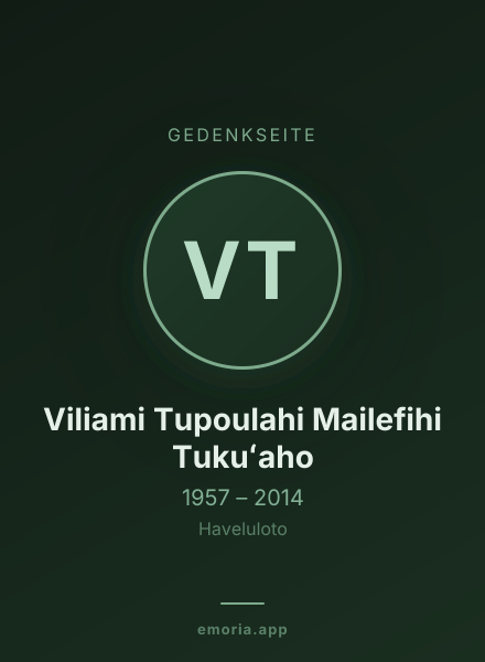 Gedenkportrait von Viliami Tupoulahi Mailefihi Tukuʻaho