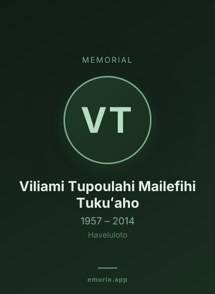 Memorial portrait of Viliami Tupoulahi Mailefihi Tukuʻaho