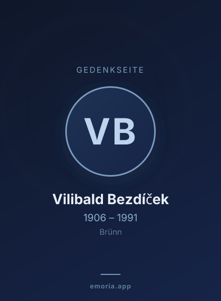 Gedenkportrait von Vilibald Bezdíček