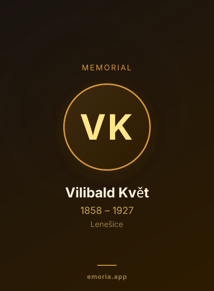 Memorial portrait of Vilibald Květ