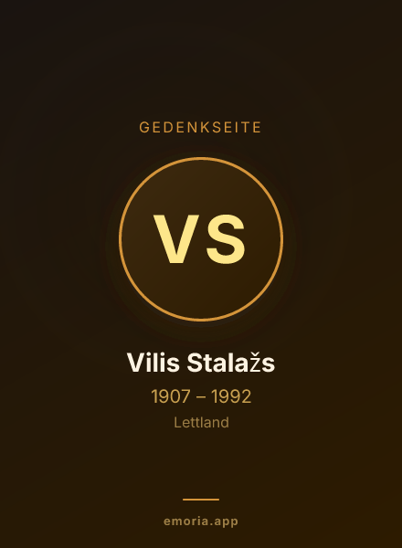 Gedenkportrait von Vilis Stalažs