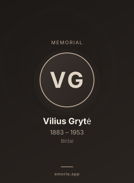Memorial portrait of Vilius Grytė