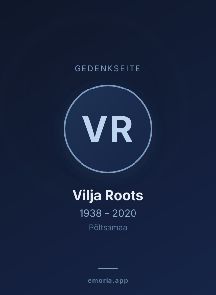 Gedenkportrait von Vilja Roots