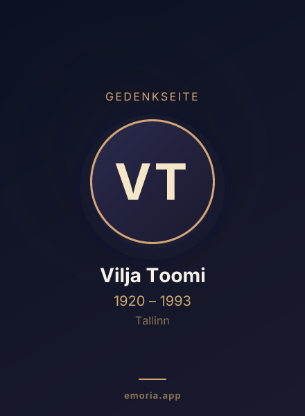 Gedenkportrait von Vilja Toomi